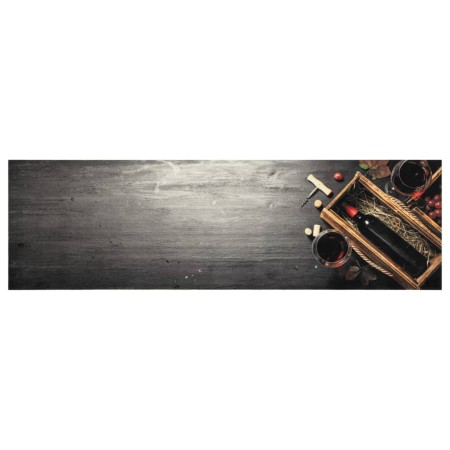 vidaXL Küchenteppich Waschbar Weinflasche 45x150 cm Samt