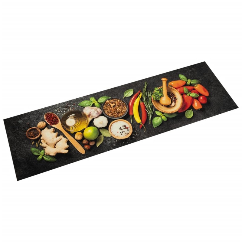 vidaXL Küchenteppich Waschbar Gewürze 45x150 cm Samt vidaXL Küchenteppich Waschbar Gewürze 45x150 cm Samt