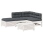 vidaXL 5-tlg. Garten-Lounge-Set mit Kissen Weiß Massivholz Kiefer vidaXL 5-tlg. Garten-Lounge-Set mit Kissen Weiß Massivholz Kiefer