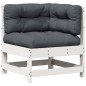 vidaXL 5-tlg. Garten-Lounge-Set mit Kissen Weiß Massivholz Kiefer vidaXL 5-tlg. Garten-Lounge-Set mit Kissen Weiß Massivholz Kiefer