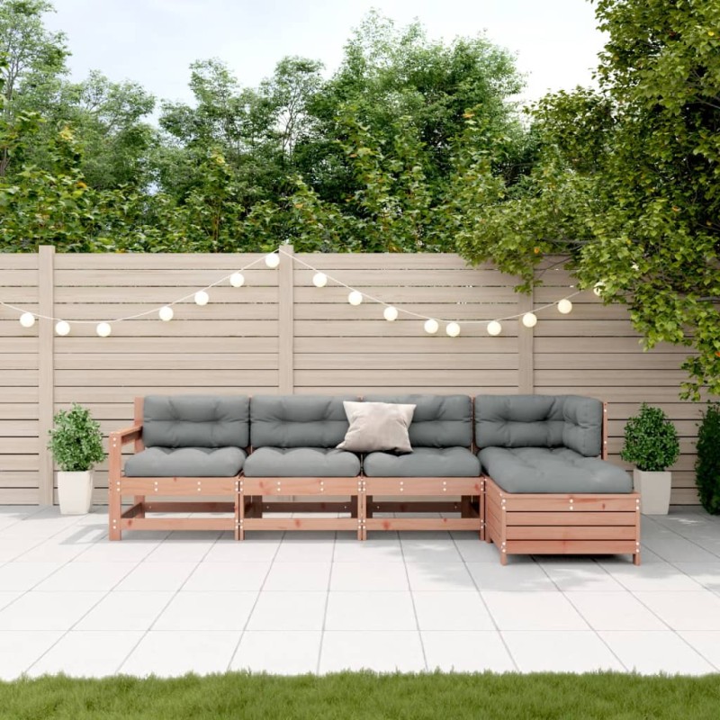 vidaXL 5-tlg. Garten-Lounge-Set mit Kissen Massivholz Douglasie vidaXL 5-tlg. Garten-Lounge-Set mit Kissen Massivholz Douglasie