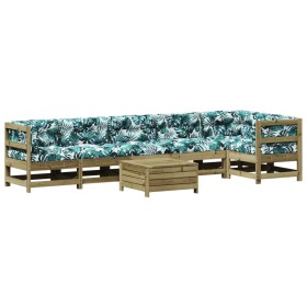 vidaXL 7-tlg. Garten-Lounge-Set mit Kissen Imprägniertes Kiefernholz