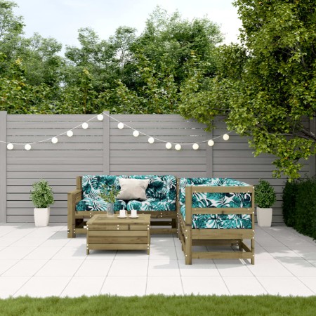 vidaXL 5-tlg. Garten-Lounge-Set mit Kissen Imprägniertes Kiefernholz