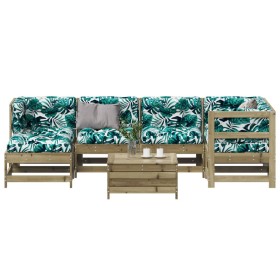 vidaXL 7-tlg. Garten-Lounge-Set mit Kissen Imprägniertes Kiefernholz