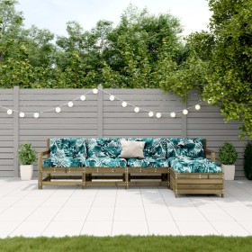vidaXL 5-tlg. Garten-Lounge-Set mit Kissen Imprägniertes Kiefernholz
