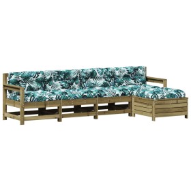 vidaXL 5-tlg. Garten-Lounge-Set mit Kissen Imprägniertes Kiefernholz