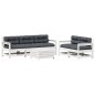 vidaXL 6-tlg. Garten-Lounge-Set mit Kissen Weiß Massivholz Kiefer vidaXL 6-tlg. Garten-Lounge-Set mit Kissen Weiß Massivholz Kiefer