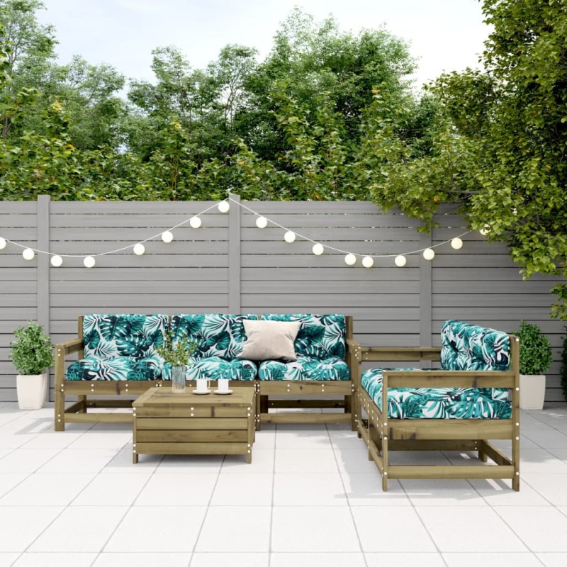 vidaXL 6-tlg. Garten-Lounge-Set mit Kissen Imprägniertes Kiefernholz vidaXL 6-tlg. Garten-Lounge-Set mit Kissen Imprägniertes Kiefernholz
