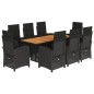 vidaXL 9-tlg. Garten-Essgruppe mit Kissen Schwarz Poly Rattan vidaXL 9-tlg. Garten-Essgruppe mit Kissen Schwarz Poly Rattan