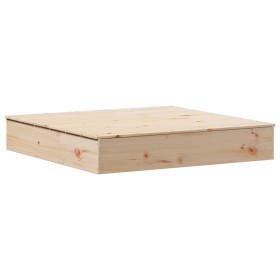 vidaXL Sandkasten mit Deckel 111x111x19,5 cm Massivholz Kiefer