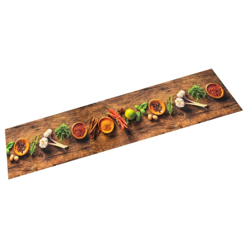 vidaXL Küchenteppich Waschbar Gewürze 60x180 cm Samt vidaXL Küchenteppich Waschbar Gewürze 60x180 cm Samt