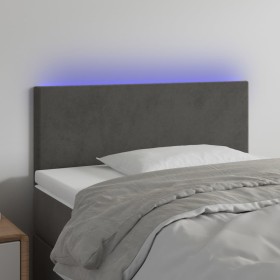 vidaXL LED Kopfteil Dunkelgrau 100x5x78/88 cm Samt