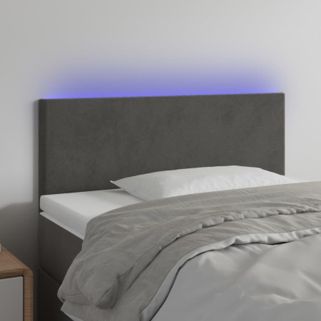 vidaXL LED Kopfteil Dunkelgrau 100x5x78/88 cm Samt