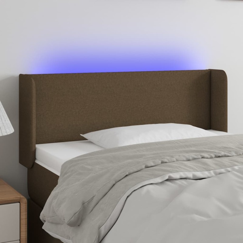 vidaXL LED Kopfteil Dunkelbraun 83x16x78/88 cm Stoff vidaXL LED Kopfteil Dunkelbraun 83x16x78/88 cm Stoff