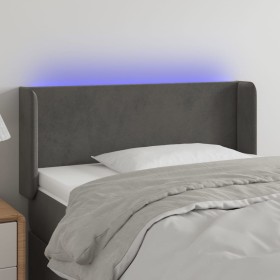 vidaXL LED Kopfteil Dunkelgrau 103x16x78/88 cm Samt