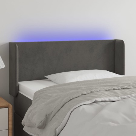vidaXL LED Kopfteil Dunkelgrau 103x16x78/88 cm Samt