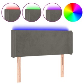 vidaXL LED Kopfteil Dunkelgrau 103x16x78/88 cm Samt