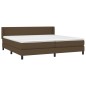 vidaXL Boxspringbett mit Matratze Dunkelbraun 200x200 cm Stoff vidaXL Boxspringbett mit Matratze Dunkelbraun 200x200 cm Stoff