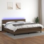 vidaXL Boxspringbett mit Matratze & LED Dunkelbraun 200x200 cm Stoff vidaXL Boxspringbett mit Matratze & LED Dunkelbraun 200x200 cm Stoff