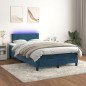 vidaXL Boxspringbett mit Matratze & LED Dunkelblau 120x200 cm Samt vidaXL Boxspringbett mit Matratze & LED Dunkelblau 120x200 cm Samt
