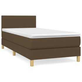 vidaXL Boxspringbett mit Matratze Dunkelbraun 80x200 cm Stoff