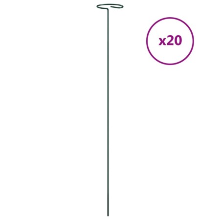 vidaXL Pflanzenstützen 20 Stk. Dunkelgrün 61 cm Stahl