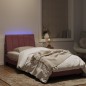 vidaXL Bettgestell mit LED-Leuchten Rosa 90x190 cm Samt vidaXL Bettgestell mit LED-Leuchten Rosa 90x190 cm Samt