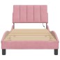 vidaXL Bettgestell mit LED-Leuchten Rosa 90x190 cm Samt vidaXL Bettgestell mit LED-Leuchten Rosa 90x190 cm Samt