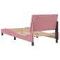 vidaXL Bettgestell mit LED-Leuchten Rosa 90x190 cm Samt vidaXL Bettgestell mit LED-Leuchten Rosa 90x190 cm Samt