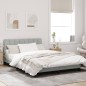 vidaXL Bettgestell mit LED-Leuchten Hellgrau 140x190 cm Samt vidaXL Bettgestell mit LED-Leuchten Hellgrau 140x190 cm Samt