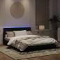 vidaXL Bettgestell mit LED-Leuchten Schwarz 160x200 cm Samt vidaXL Bettgestell mit LED-Leuchten Schwarz 160x200 cm Samt