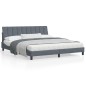 vidaXL Bettgestell mit LED-Leuchten Dunkelgrau 180x200 cm Samt vidaXL Bettgestell mit LED-Leuchten Dunkelgrau 180x200 cm Samt