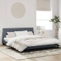 vidaXL Bettgestell mit LED-Leuchten Dunkelgrau 180x200 cm Samt vidaXL Bettgestell mit LED-Leuchten Dunkelgrau 180x200 cm Samt