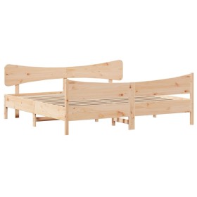 vidaXL Massivholzbett mit Kopfteil 200x200 cm Kiefer