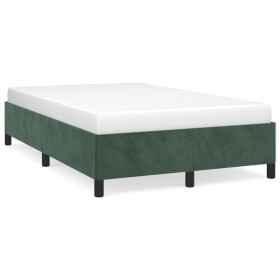 vidaXL Bettgestell Dunkelgrün 120x190 cm Samt