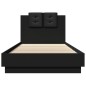 vidaXL Bettgestell mit Kopfteil Schwarz 100x200 cm Holzwerkstoff vidaXL Bettgestell mit Kopfteil Schwarz 100x200 cm Holzwerkstoff