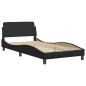 vidaXL Bettgestell mit Kopfteil Schwarz 100x200 cm Kunstleder vidaXL Bettgestell mit Kopfteil Schwarz 100x200 cm Kunstleder