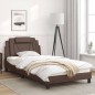 vidaXL Bettgestell mit Kopfteil Braun 100x200 cm Kunstleder vidaXL Bettgestell mit Kopfteil Braun 100x200 cm Kunstleder