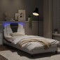 vidaXL Bettgestell mit LED Weiß und Schwarz 90x200 cm Kunstleder vidaXL Bettgestell mit LED Weiß und Schwarz 90x200 cm Kunstleder