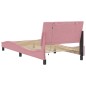vidaXL Bettgestell mit LED-Leuchten Rosa 100x200 cm Samt vidaXL Bettgestell mit LED-Leuchten Rosa 100x200 cm Samt