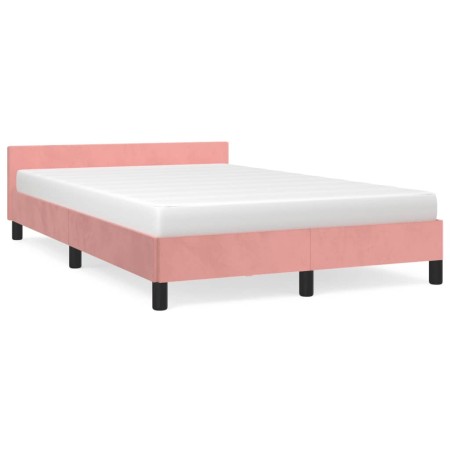vidaXL Bettgestell mit Kopfteil Rosa 120x190 cm Samt
