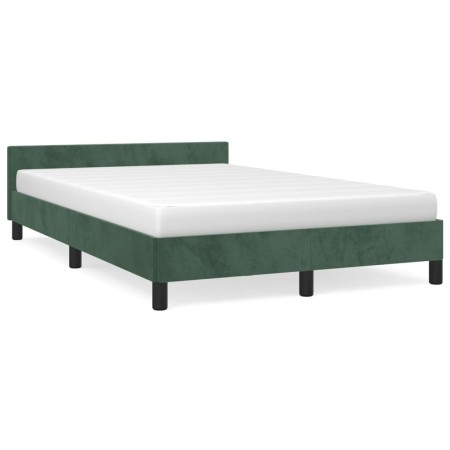 vidaXL Bettgestell mit Kopfteil Dunkelgrün 120x190 cm Samt