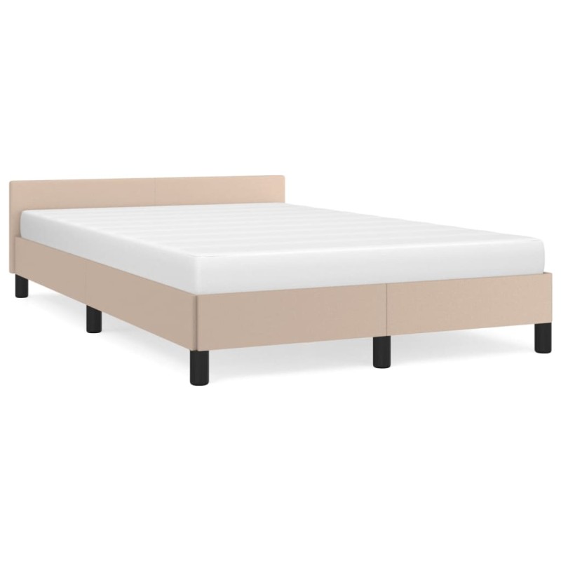 vidaXL Bettgestell mit Kopfteil Cappuccino-Braun 120x190 cm Kunstleder vidaXL Bettgestell mit Kopfteil Cappuccino-Braun 120x190 cm Kunstleder
