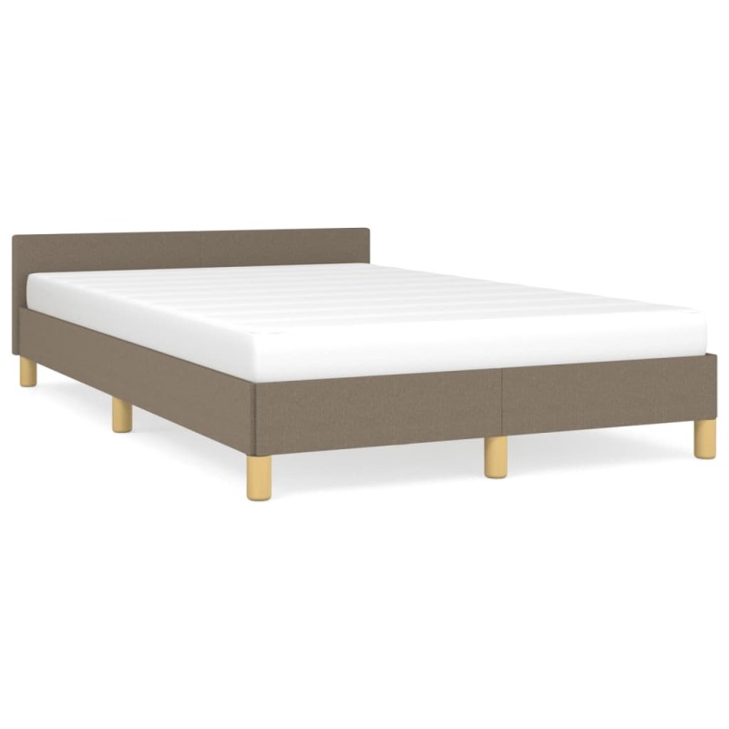 vidaXL Bettgestell mit Kopfteil Taupe 120x190 cm Stoff vidaXL Bettgestell mit Kopfteil Taupe 120x190 cm Stoff