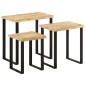 vidaXL Satztische mit Baumkante 3 Stk. Massivholz Mango vidaXL Satztische mit Baumkante 3 Stk. Massivholz Mango