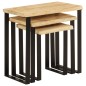 vidaXL Satztische mit Baumkante 3 Stk. Massivholz Mango vidaXL Satztische mit Baumkante 3 Stk. Massivholz Mango