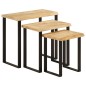 vidaXL Satztische mit Baumkante 3 Stk. Massivholz Mango vidaXL Satztische mit Baumkante 3 Stk. Massivholz Mango