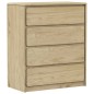 vidaXL Schubladenschrank SAUDA Eiche-Optik 76,5x39x91 cm Massivholz vidaXL Schubladenschrank SAUDA Eiche-Optik 76,5x39x91 cm Massivholz