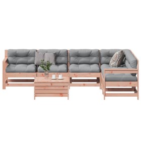 vidaXL 7-tlg. Garten-Lounge-Set mit Kissen Massivholz Douglasie