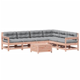 vidaXL 7-tlg. Garten-Lounge-Set mit Kissen Massivholz Douglasie